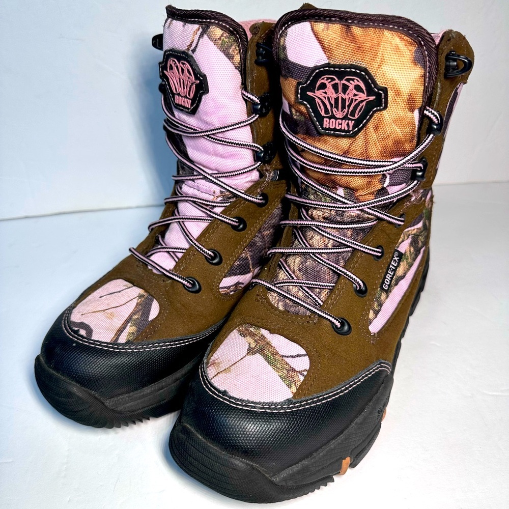 Rocky Women's Camouflage Boots - Pink and Brown